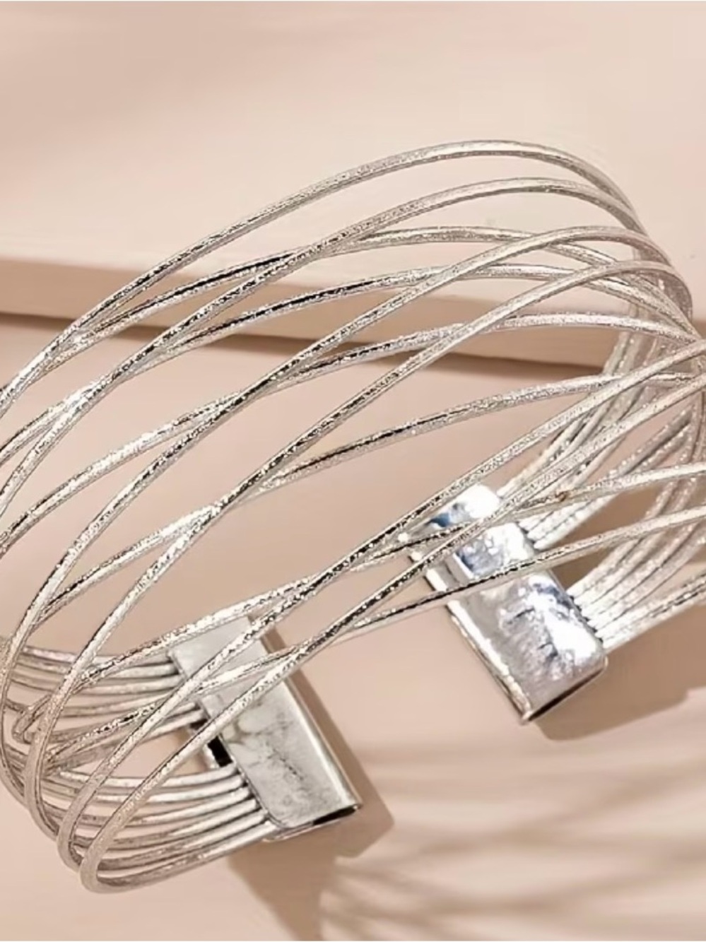 Multi-Strand Silver Cuff Bracelet